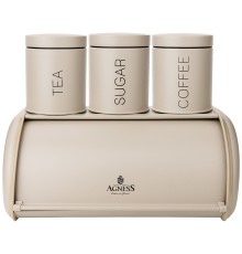 Хлебница Agness Velour 938-048 с банками