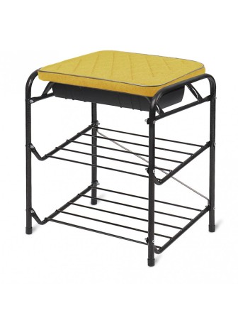 Этажерка банкетка для обуви НИКА БП3/ГЧ горчичный цвет