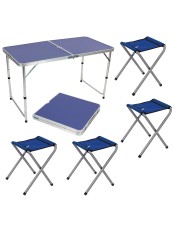 Комплект складной мебели Ecos Пикник СНО-150-E стол + 4 стула, синий