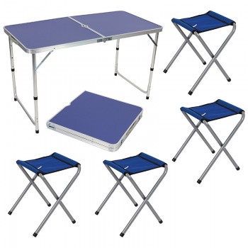 Комплект Ecos Пикник СНО-150-E стол + 4 стула синий