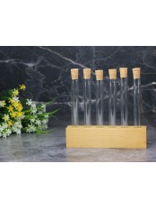 Пробирки для специй и декора Стеклоприбор  6 шт., деревянный штатив