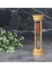 Часы песочные 5 минут Стеклоприбор с деревянным корпусом, песок коричневый, цвет натуральный