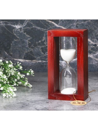 Часы песочные 10 минут Стеклоприбор, песок белый, корпус вишня
