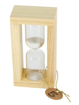 Часы песочные 5 минут Стеклоприбор деревянный корпус, песок белый, цвет натуральный