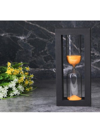 Часы песочные 15 минут Стеклоприбор, песок оранжевый, корпус черный