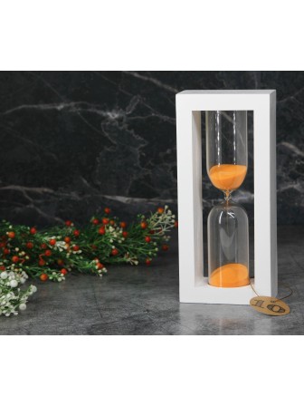 Часы песочные 10 минут Стеклоприбор, песок оранжевый, корпус белый