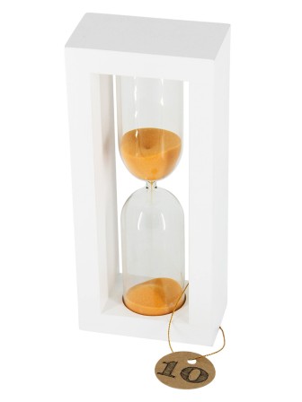 Часы песочные 10 минут Стеклоприбор, песок оранжевый, корпус белый