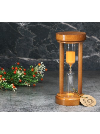 Часы песочные 10 минут Стеклоприбор, песок оранжевый, корпус орех
