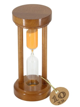Часы песочные 10 минут Стеклоприбор, песок оранжевый, корпус орех