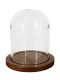 Колпак клош стеклянный на деревянной подставке, цвет орех, 80/145 мм
