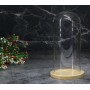 Колпак клош стеклянный на деревянной подставке, цвет натуральный, 80/185 мм