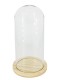Колпак клош стеклянный на деревянной подставке, цвет натуральный, 80/185 мм