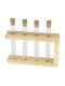 Деревянная подставка с пробирками для специй и декора 4 шт, цвет натуральный