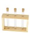 Деревянная подставка с пробирками для специй и декора 3 шт, цвет натуральное дерево