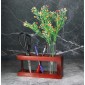 Деревянная подставка для канцелярии и декора со стаканом, цвет вишня
