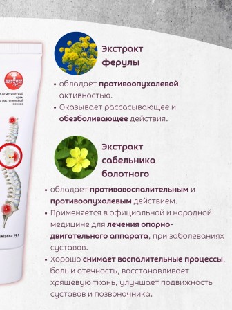 Крем Фитол-2 остеохондрозный для суставов и позвоночника, 75 г