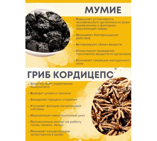 БАД Грибная серия "Кордицепс с мумиё" для мочеполовой системы, 30 капсул БАД Грибная серия "Кордицепс с мумиё" для мочеполовой системы, 30 капсул