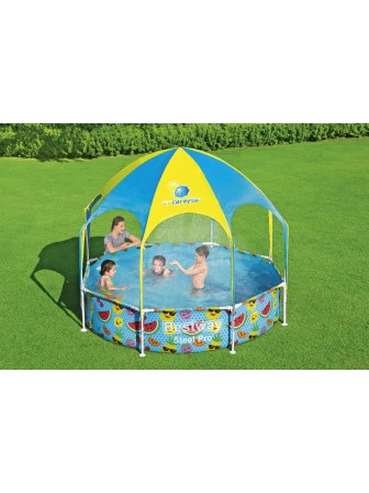 Бассейн Bestway 56432 каркасный с навесом 1688 л, 244х51 см
