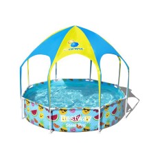 Бассейн Bestway 56432 каркасный с навесом 1688 л, 244х51 см