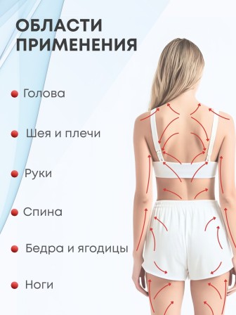 Массажер ЛАПОНЬКА-2 бирюзовый, 5 массажных элементов с шипами 