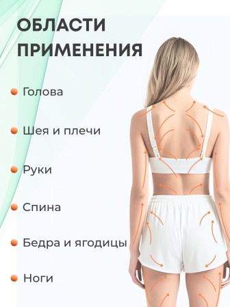 Массажер ЛАПОНЬКА-6 зеленый с ручкой, 6 массажных элементов с шипами 