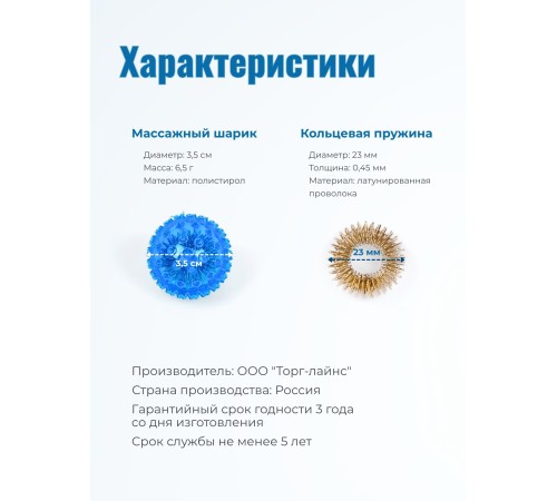 Массажер МАССАЖНЫЙ ШАРИК синий медицинский с двумя металлическими пружинами без упаковки Массажер МАССАЖНЫЙ ШАРИК синий медицинский с двумя металлическими пружинами без упаковки