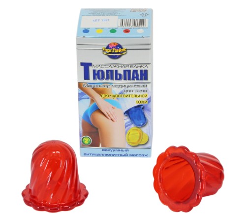 Массажер ТЮЛЬПАН для чувствительной кожи, красный (2 шт в коробке)