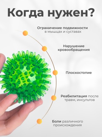Массажер медицинский ЧУДО-МЯЧИК зеленый