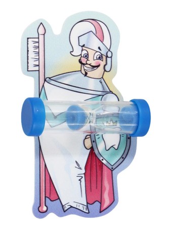 Часы песочные детские на присоске "Чистим зубки" синие, рыцарь-паста