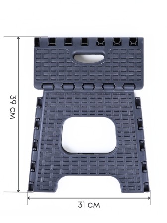 Табурет складной пластиковый Плетенка М3122 темно-серый