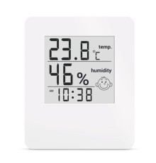 Термогигрометр цифровой с часами Т-17 (-20...+70С, 20%-95%), белый, 404683
