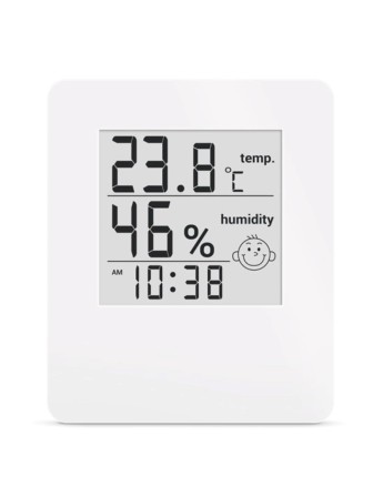 Термогигрометр цифровой с часами Т-17 (-20...+70С, 20%-95%), белый, 404683