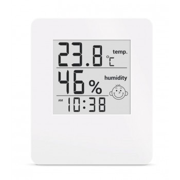 Термогигрометр цифровой с часами Т-17 (-20...+70С, 20%-95%), белый, 404683