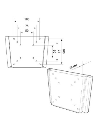 Кронштейн TRONE LPS 21-10 LCD 15"- 32" фиксированный, черный