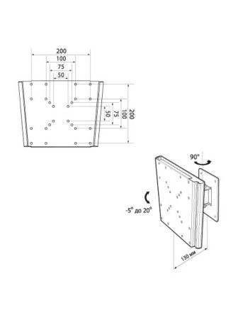 Кронштейн TRONE LPS 41-20 LCD 15-32" серый, наклон/поворот