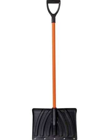 Лопата снеговая Крепыш пластиковая с оцинков. стальной планкой, с метал. черенком