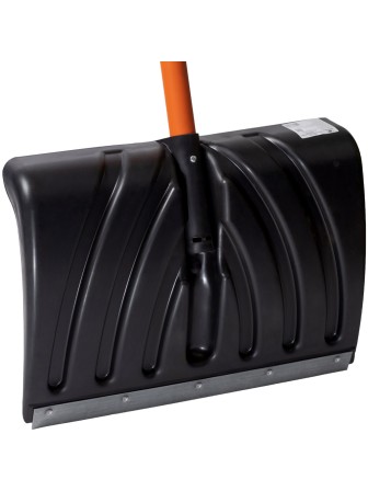 Лопата снеговая Крепыш пластиковая с оцинков. стальной планкой, с метал. черенком