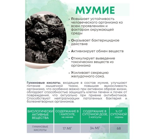 БАД "Мумиё" Алфит Плюс № 60