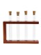 Деревянная подставка с пробирками для специй и декора (4 пробирки), цвет вишня
