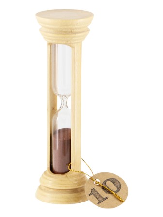 Часы песочные 10 мин деревянные Стеклоприбор, песок коричневый, цвет натуральный
