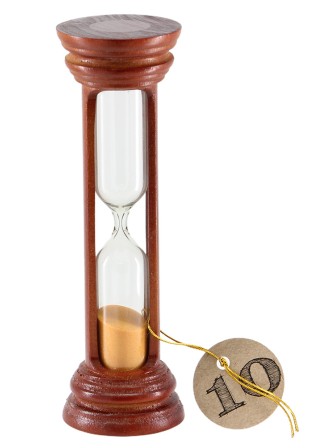 Часы песочные 10 мин деревянные Стеклоприбор, песок оранжевый, цвет вишня