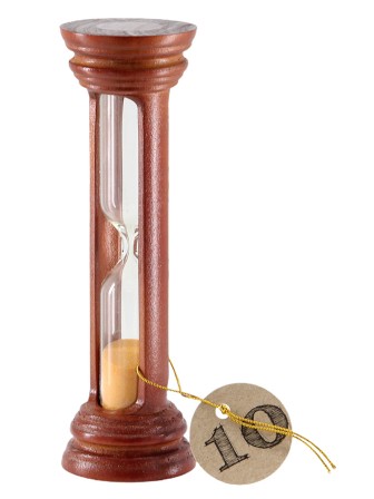 Часы песочные 10 мин деревянные Стеклоприбор, песок оранжевый, цвет вишня