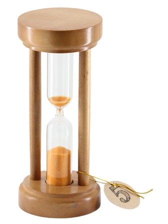Часы песочные 5 мин деревянные Стеклоприбор, песок оранжевый, цвет орех, широкие
