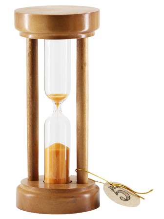 Часы песочные 5 мин деревянные Стеклоприбор, песок оранжевый, цвет орех, широкие