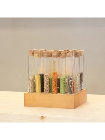 Деревянный штатив с пробирками Стеклоприбор 30 гнезд