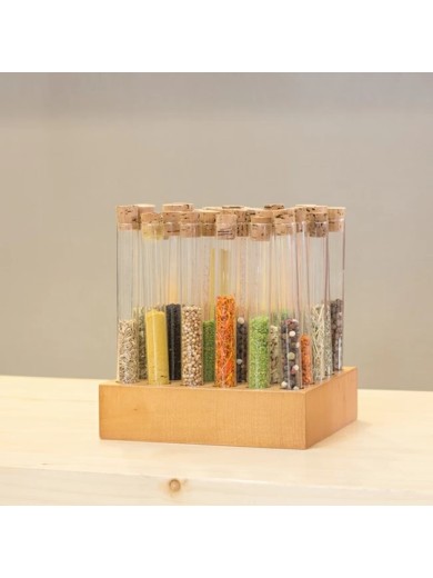 Деревянный штатив с пробирками Стеклоприбор 30 гнезд