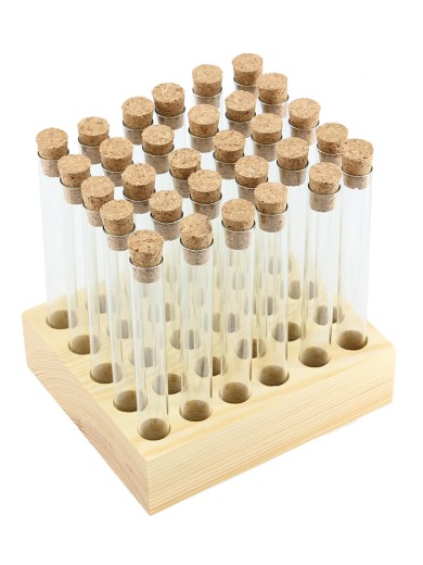Деревянный штатив с пробирками Стеклоприбор 30 гнезд