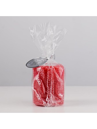 Свеча с подсвечником для чайной свечи "Вязаный пенек" 6,5 см Омский свечной