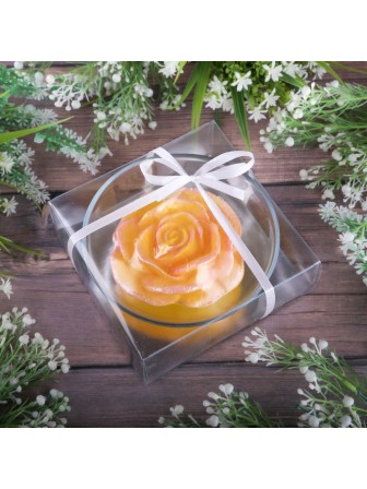 Плавающая свеча Роза чайная в подсвечнике 11 см