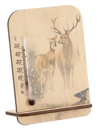 Термометр сувенирный деревянный Д-8 "Олени" 
